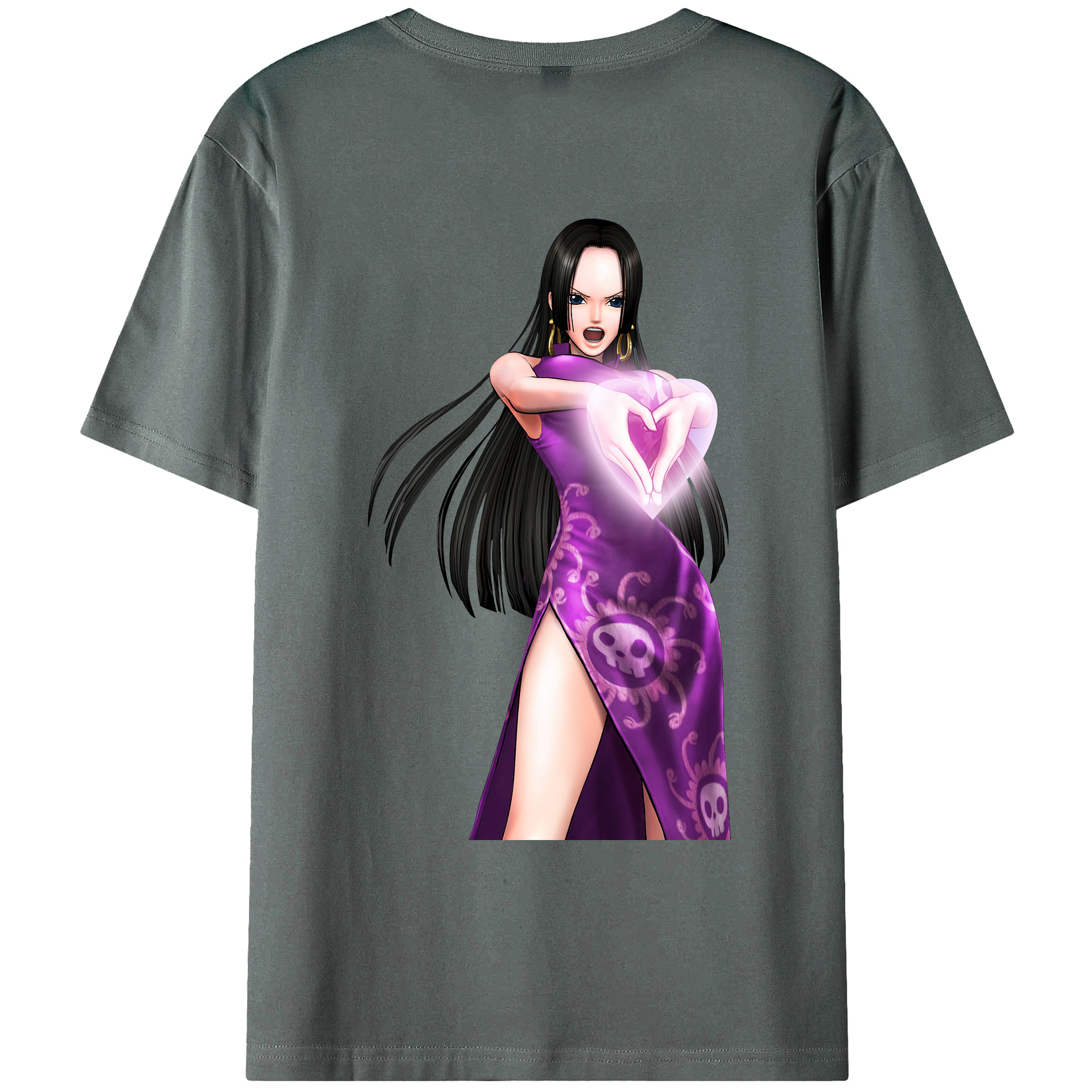 ワンピース ボア・ハンコック ONE PIECE Boa·Hancock 綿100％ メンズ半袖Tシャツ（バックプリント） 通気性